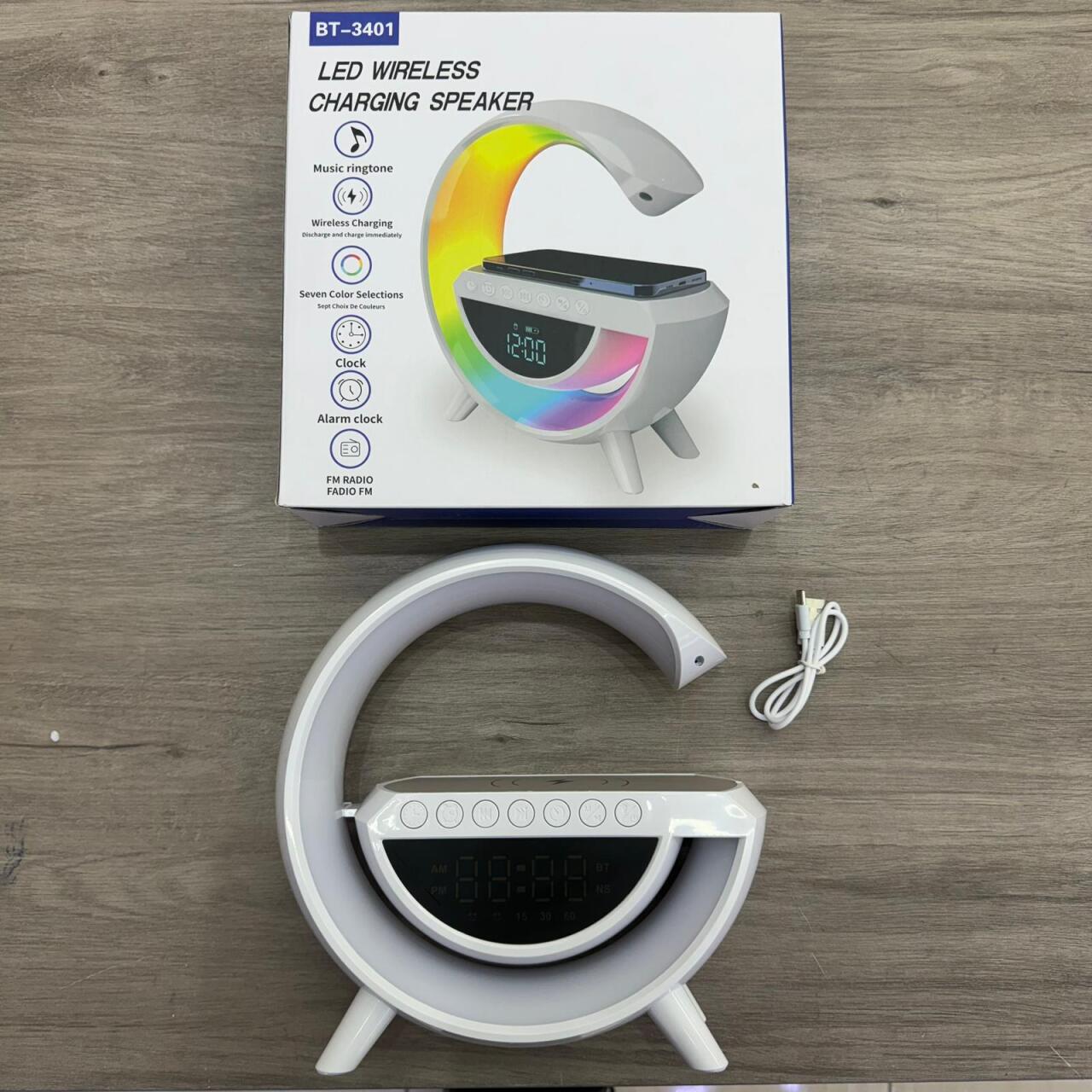 Coluna Bluetooth G 3 em 1 + Carregador sem fios + Lâmpada LED