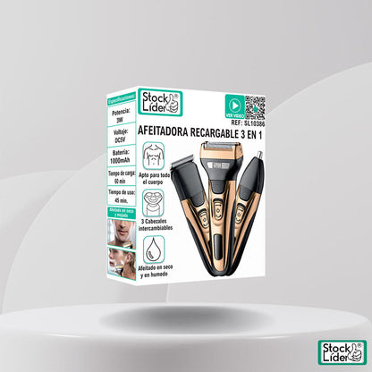 Afeitadora recargable 3 en 1