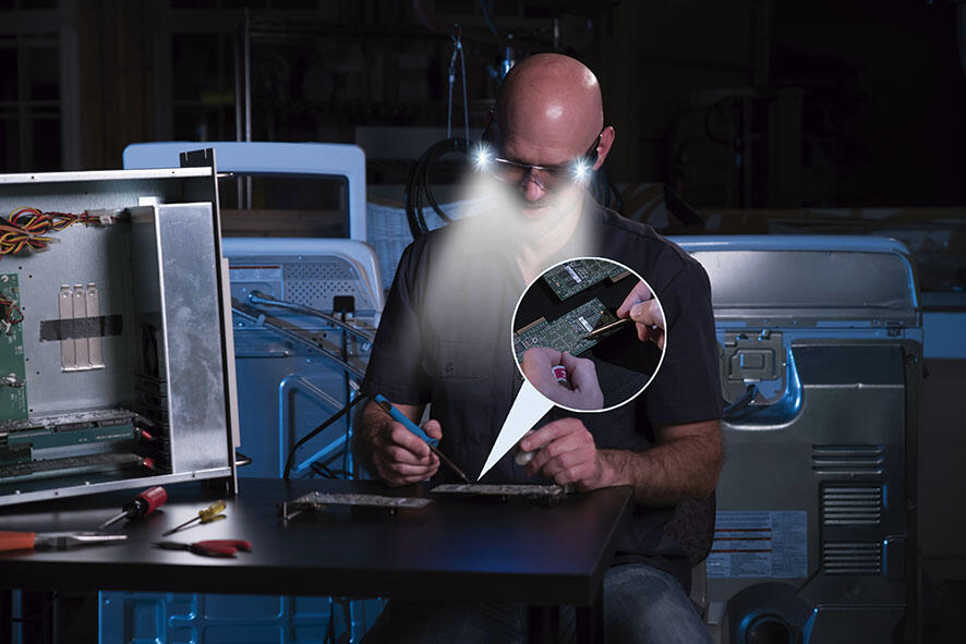 Óculos de aumento com luz LED 