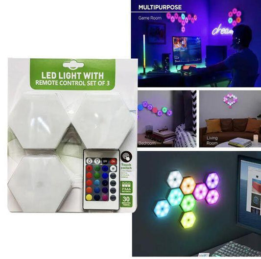 SET DE 3 LUCES DE LED COLORES CON MANDO