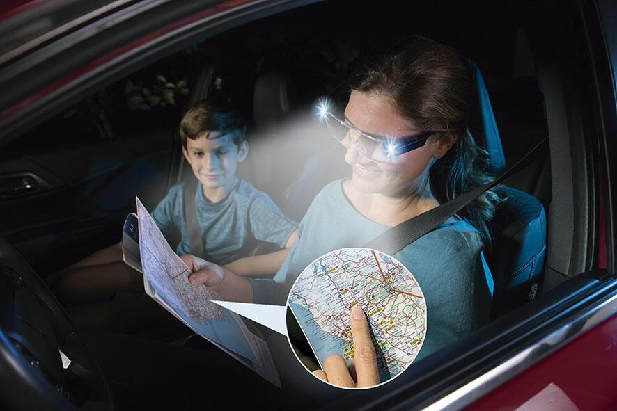 Óculos de aumento com luz LED 