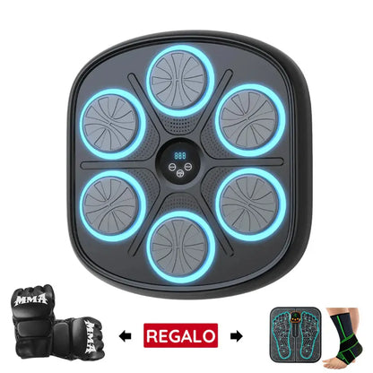 Máquina de boxeo musical con guantes de boxeo 3.0 tobillera de Compresión y Masajeador de pies de Regalo
