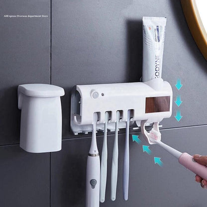 Esterilizador UV de Cepillos de Dientes 3 en 1 con Dispensador de Pasta