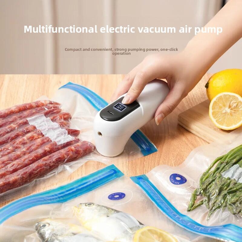 Mini Bomba de Vacío Eléctrica Inteligente Inalámbrica – Succión -62 kPa, Inflado 130 kPa, 3 Boquillas