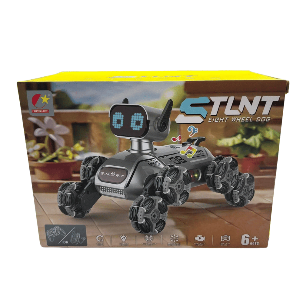 Perro Inteligente de 8 Ruedas STLNT – Juguete Robótico Interactivo y Tecnológico