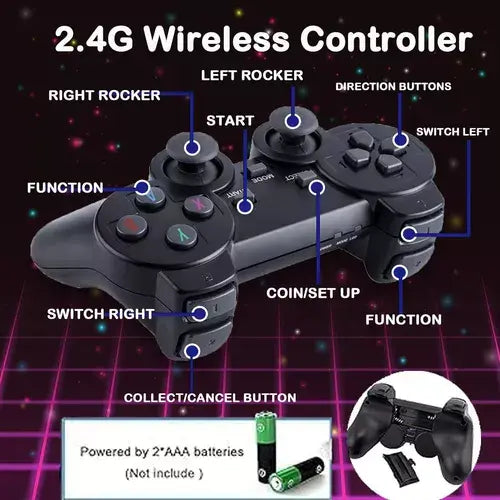Consola Retro Arcade HDMI Stick 4K 64GB M8 +10.000 Juegos Arcade con 2 Mandos Inalámbricos
