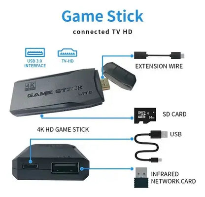 Game Stick 4K – Retro Gaming en Alta Definición +20.000 Juegos Preinstalados