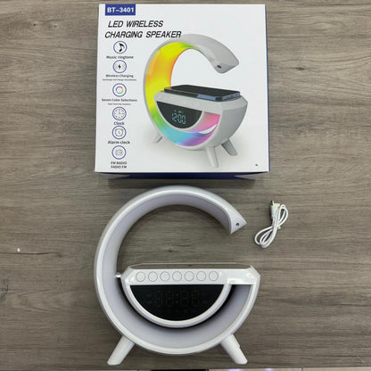 Coluna Bluetooth G 3 em 1 + Carregador sem fios + Lâmpada LED 