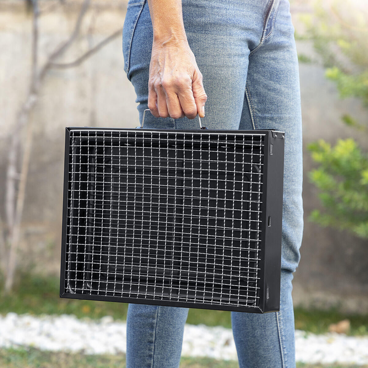 Grelhador portátil dobrável a carvão BearBQ InnovaGoods 