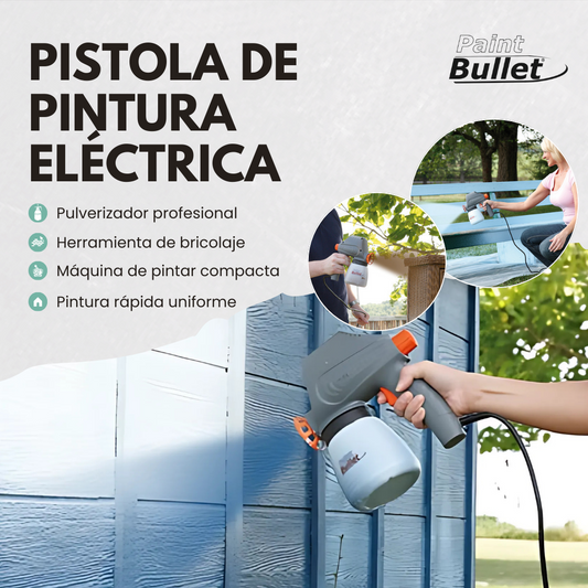 Pistola eléctrica pulverizadora de pintura con acabado profesional