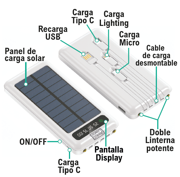Powerbank con carga solar